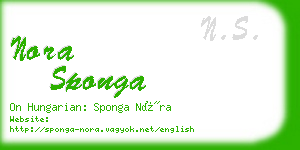 nora sponga business card